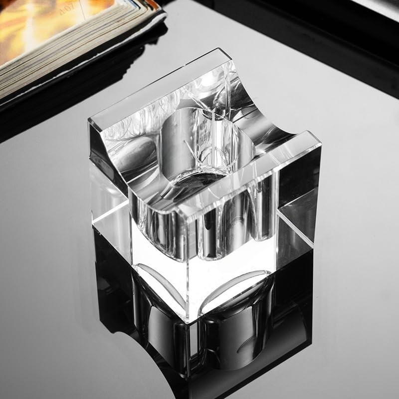 NIKILOONG Cigar Stand Crystal Glass Portable Cigar Rest Outdoor and Indoor Holder (Transparent) - Image 1